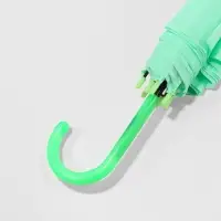 Зонт - трость полуавтоматический &laquo;Однотонный&raquo;, 8 спиц, R=46/55 см, d=92 см, зелёный