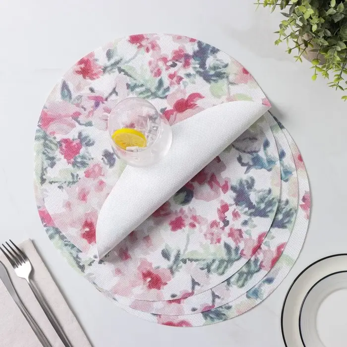 Салфетки сервировочные на стол Доляна &laquo;Акварель. Круг&raquo;, 4 шт., d=38 см