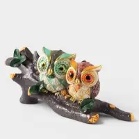 Фигурка декоративная &laquo;Два филина на коряге&raquo;, полистоун, 19.8&times;7.5&times;8 см