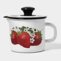Кружка эмалированная, 1 л, с крышкой и носиком, белая