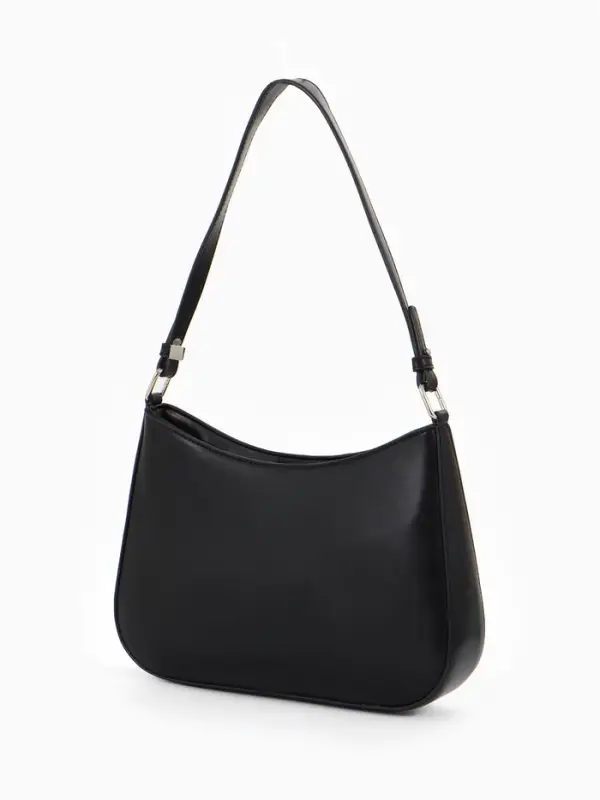 Сумка женская багет TEXTURA на молнии, 28&times;6&times;17 см, чёрная