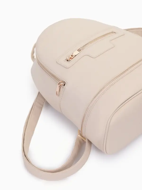 Рюкзак женский на молнии, с карманом, размер 27&times;13.5&times;33 см, молочный