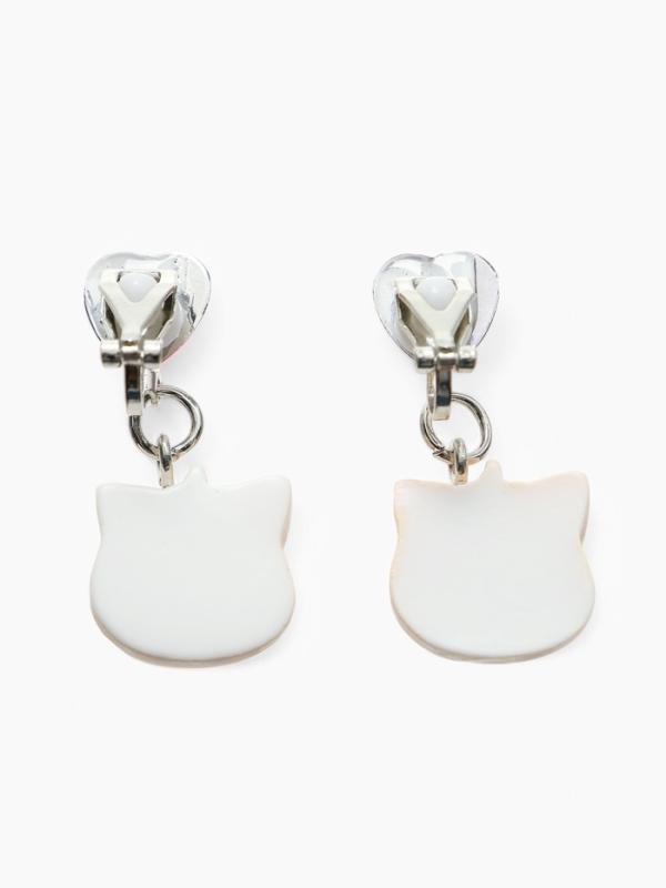 Серьги-клипсы детские  Серьги-клипсы детские "Выбражулька" кот с сердцем кристалл, цветные