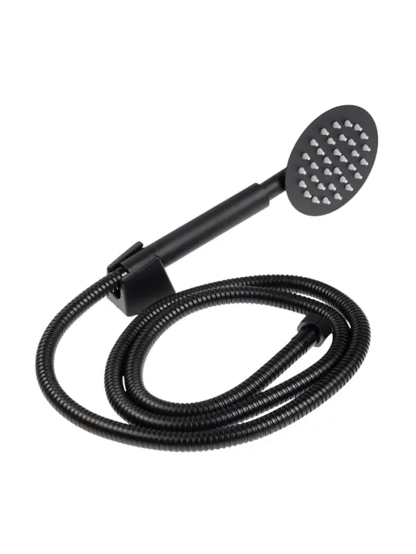 Смеситель для ванны ZEIN Z3491, изогнутый излив, душевой набор, нержавеющая сталь, черный