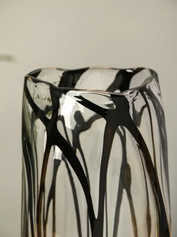 Ваза стекло настольная "Мэдисон" 29х12 см, прозрачно-чёрный