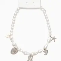 Бусы "Жемчуг" скоробей, 40+уудл. №10, цвет белый в серебре