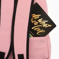 Рюкзак школьный на молнии, с карманами, с принтом, размер 30&times;12&times;43 см, розовый