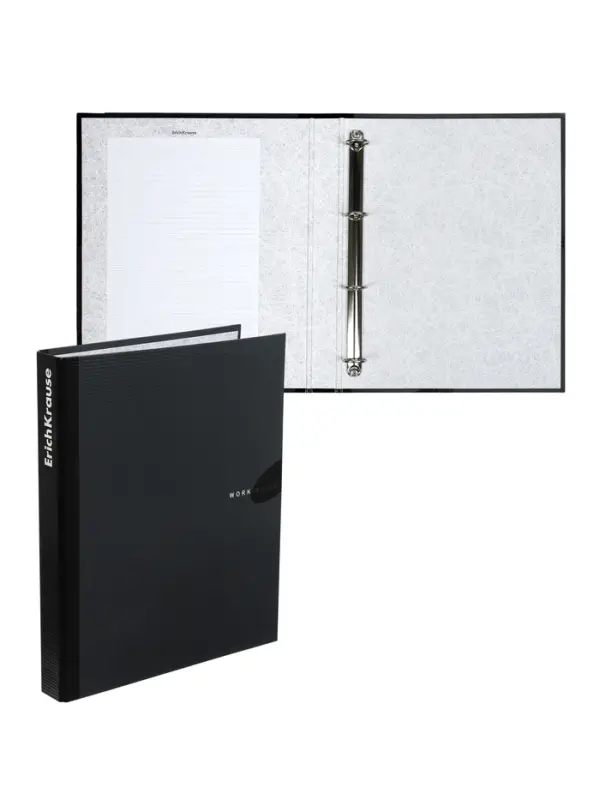 Папка на 4 кольцах А4, ErichKrause Work inside, 35 мм, 1750 мкм, черная