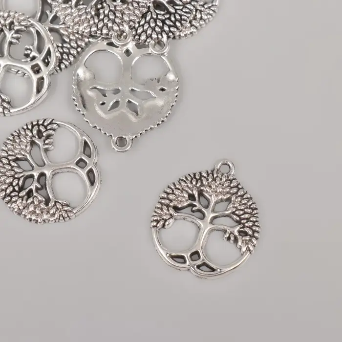 Металлический элемент, декоративная подвеска «Арт Узор. Дерево жизни», серебро, 2.6×2.3 см Металлический элемент, декоративная подвеска «Арт Узор. Дерево жизни», серебро, 2.6×2.3 см