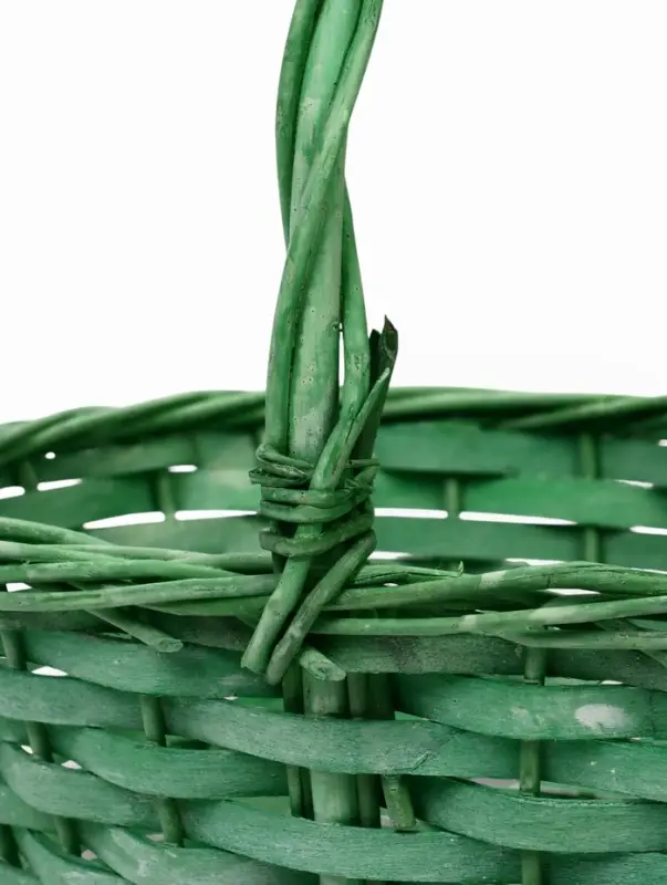 Корзина плетеная ива 28 х 20 х 11 см ручка 14 см, зеленый