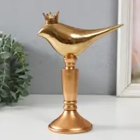 Фигура полистоун &laquo;Птица в короне&raquo;, золотая, 14.3&times;8&times;20 см