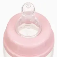 Бутылочка для кормления Крошка Я Basic, классическое горло, от 0 мес., 60 мл (мерная шкала до 40 мл), розовый