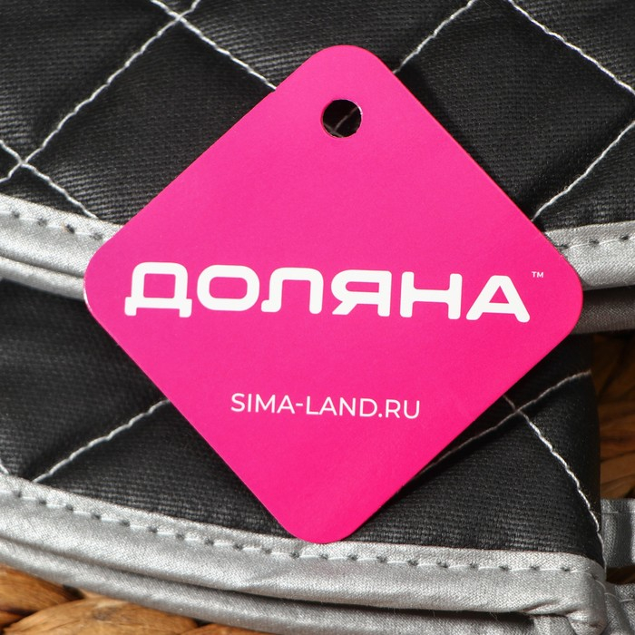 Набор прихваток «Профи», 2 шт, 41×17×2,5 см, цвет чёрный Набор прихваток «Профи», 2 шт, 41×17×2,5 см, цвет чёрный