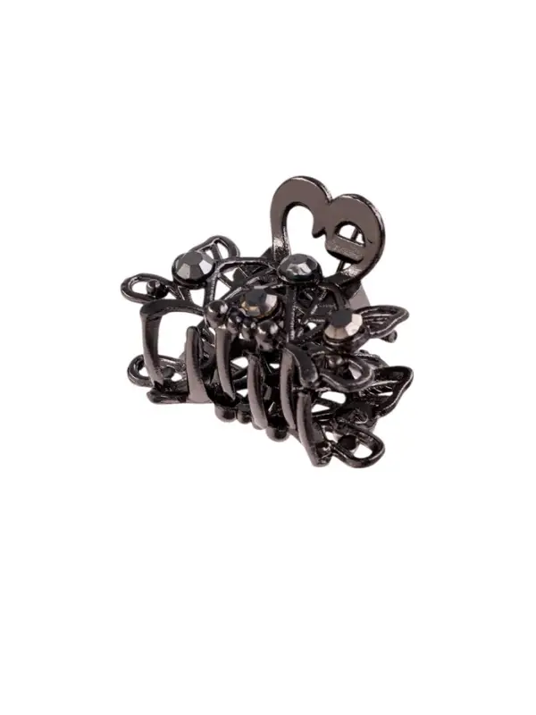 Крабик для волос &laquo;Серый блеск&raquo;, 2.5 см, серебристый