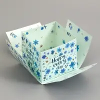Коробка-сюрприз подарочная &laquo;Бабочки. Счастья&raquo; с вылетающими бабочками, голубая, 14.5&times;14.5&times;12.7 см