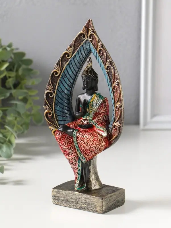 Фигура полистоун &laquo;Будда в ярком одеянии в капле&raquo;, 4.6&times;10&times;20.7 см