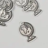Металлический элемент, декоративная подвеска «Арт Узор. Глобус», 2.5×1.8 см