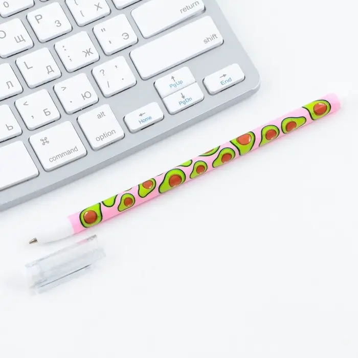 Ручка шариковая синяя паста 0.5 мм с колпачком «Авокадо» пластик Ручка шариковая синяя паста 0.5 мм с колпачком «Авокадо» пластик