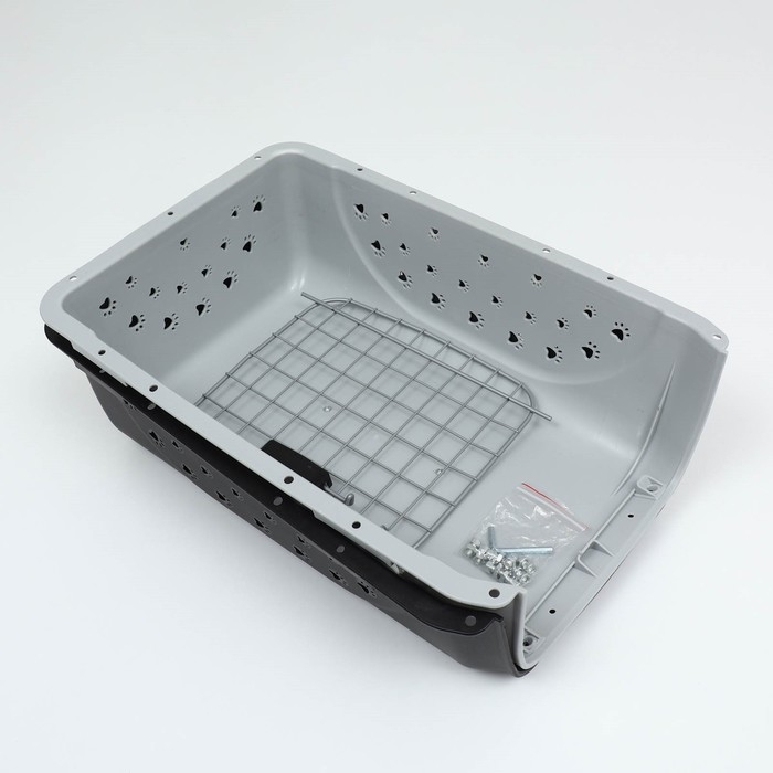 Переноска для животных пластиковая с металлической дверью 47 х 30 х 35 см, вес до 12 кг, серая  9347 Переноска для животных пластиковая с металлической дверью 47 х 30 х 35 см, вес до 12 кг, серая  9347