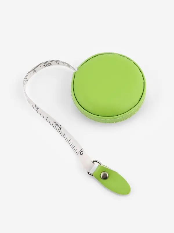 Сантиметровая рулетка портновская, искусственная кожа, 150 см (см/дюймы), зелёная
