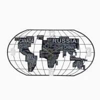 Часы настенные интерьерные &laquo;Карта мира&raquo;, бесшумные, плавный ход, 40&times;78 см, от батарейки 1&times;АА