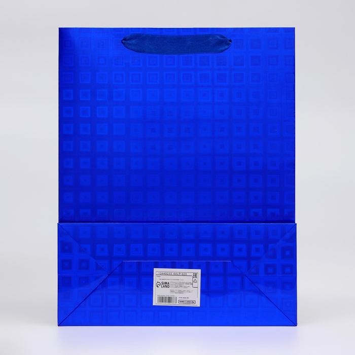 Пакет голография с окном "Сердце", "Синий", M 32 х 25,5 х 11 см набор 1шт  10449233