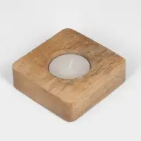 Подсвечник для чайной свечи &laquo;Квадрат&raquo;, 8&times;8&times;2.5 см, дерево шишам