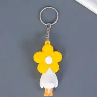 Брелок для ключей на кольце &laquo;Утёнок в карнавальной шапке&raquo;, резина, 2.4&times;1.5&times;6.4 см, МИКС