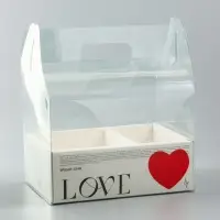 Коробка с PVC для цветов и десертов 26&times;18&times;30 см, любовь