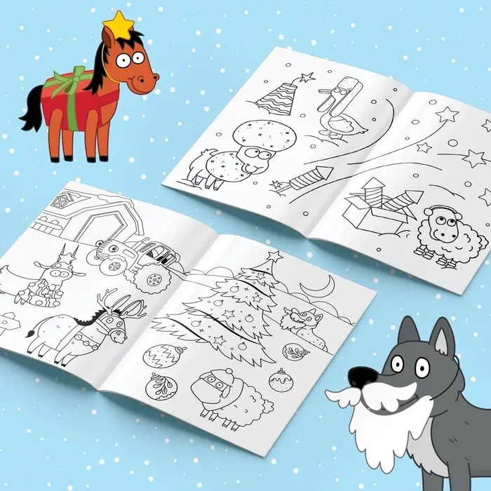 Раскраска «Новогодняя», А5, 16 стр., Синий трактор Раскраска «Новогодняя», А5, 16 стр., Синий трактор