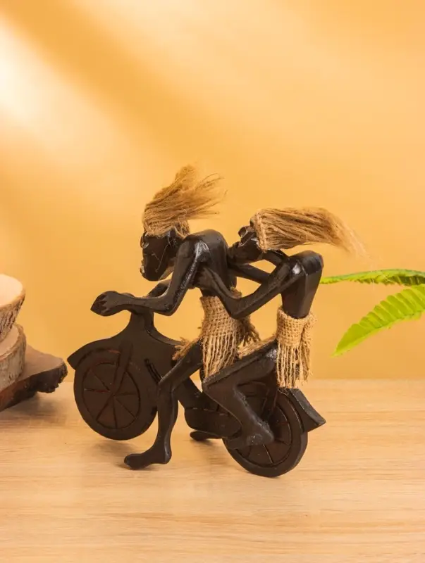 Сувенир &laquo;Аборигены на мопеде&raquo;, 18 см, дерево