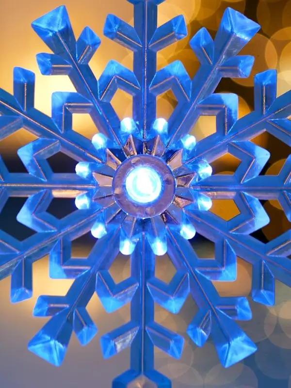 Подвеска светодиодная &laquo;Снежинка&raquo; 14 см, 1 LED, от батареек LR41&times;3, свечение синее/красное