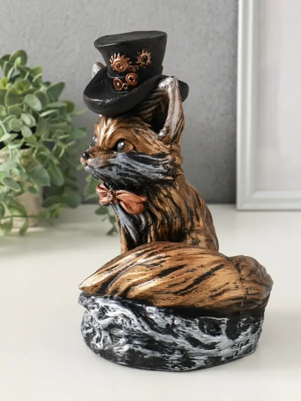 Копилка Копилка "Лиса в шляпе" 24х15 см, бронза с серебром