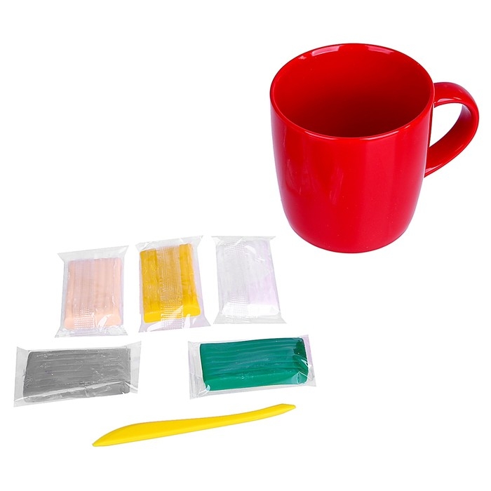 Декор кружки полимерной глиной на новый год «Котик в подарке», набор для творчества Декор кружки полимерной глиной на новый год «Котик в подарке», набор для творчества