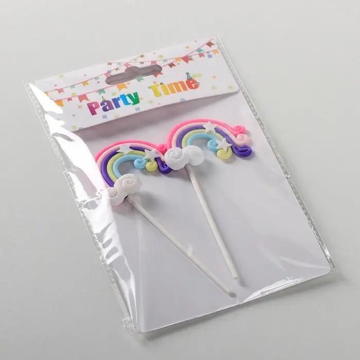 Набор топперов для торта «Радуга», 2 шт, 12,5×5 см