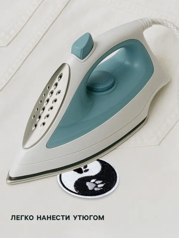 Термоаппликация «Инь-Ян», 6×6 см, чёрно-белая Термоаппликация «Инь-Ян», 6×6 см, чёрно-белая