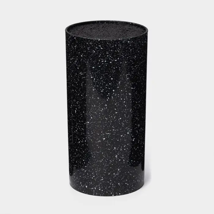 Подставка для ножей с наполнителем &laquo;Чёрный гранит&raquo;, 22&times;11 см, пластик, чёрная