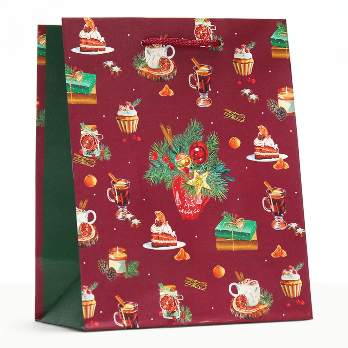 Новый год. Пакет подарочный Новый год. Пакет подарочный "Новгодние сладости", 18 х 22,3 х 10 см.