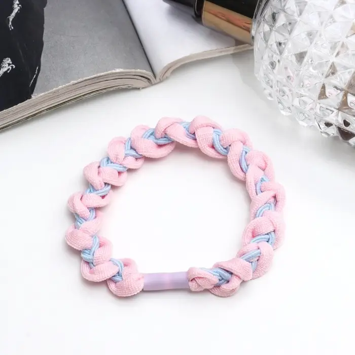 Резинка для волос "Спорт элит" плетение спиралька, 5 см, розовый