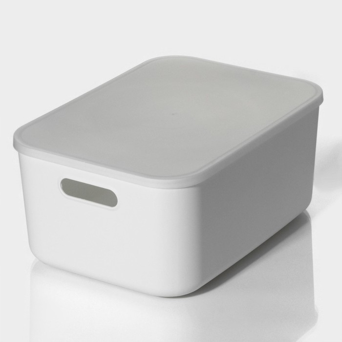 Контейнер для хранения с крышкой LaDо́m «Лёгкость», 36,5×26×16 см, цвет белый Контейнер для хранения с крышкой LaDо́m «Лёгкость», 36,5×26×16 см, цвет белый