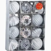 Ёлочные игрушки набор 16 шт. &laquo;Ярмарка волшебства&raquo; 8 см, белый