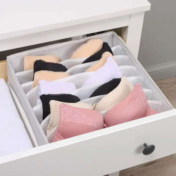 Органайзер для хранения белья LaDо́m, 7 ячеек, 34&times;30.5&times;10 см, серый