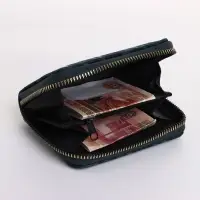 Кошелёк женский на молнии 11&times;2.5&times;9 см, однотонный, зелёный