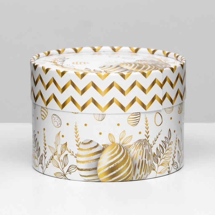 Коробка Коробка "Золотые яйца на Пасху", завальцованная, 13 х 8,5 см