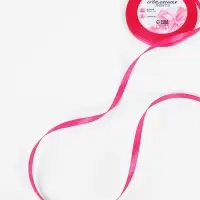 Лента атласная, 6 мм, 23&plusmn;1 м, ярко-розовая