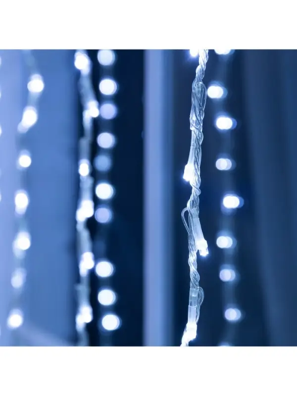 Гирлянда &laquo;Водопад&raquo; 2&times;1.5 м, IP44, прозрачная нить, 400 LED, свечение белое, 8 режимов, 220 В