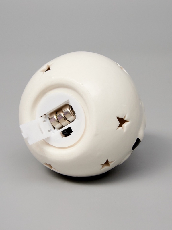 Елочный шар Елочный шар "Снеговик" 10х8.6х8.6, 1 LED, LR44x3(в компл.), Т/БЕЛЫЙ