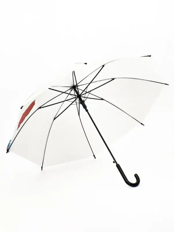 Зонт - трость детский &laquo;Медведь&raquo;, полуавтоматический, 8 спиц, R=47/54 см, d=94 см, белый