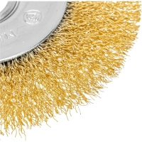 Корщетка для УШМ MATRIX d125х22мм, радиальная, латунная, витая (74656)