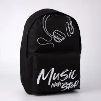 Рюкзак школьный, отдел на молнии, наружный карман, чёрный